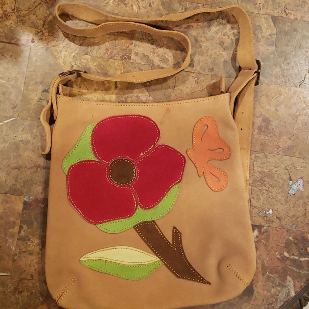 Vintage Hobo Valencia Suede Tote Bag.